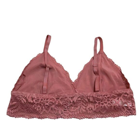 Lace Bralette Bra Top Mauve Pink Floral Delicate Lingerie Comfortable - Picture 5 of 5